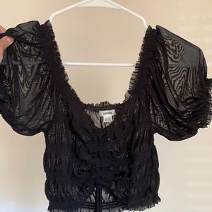 nwt garage black mesh crop top